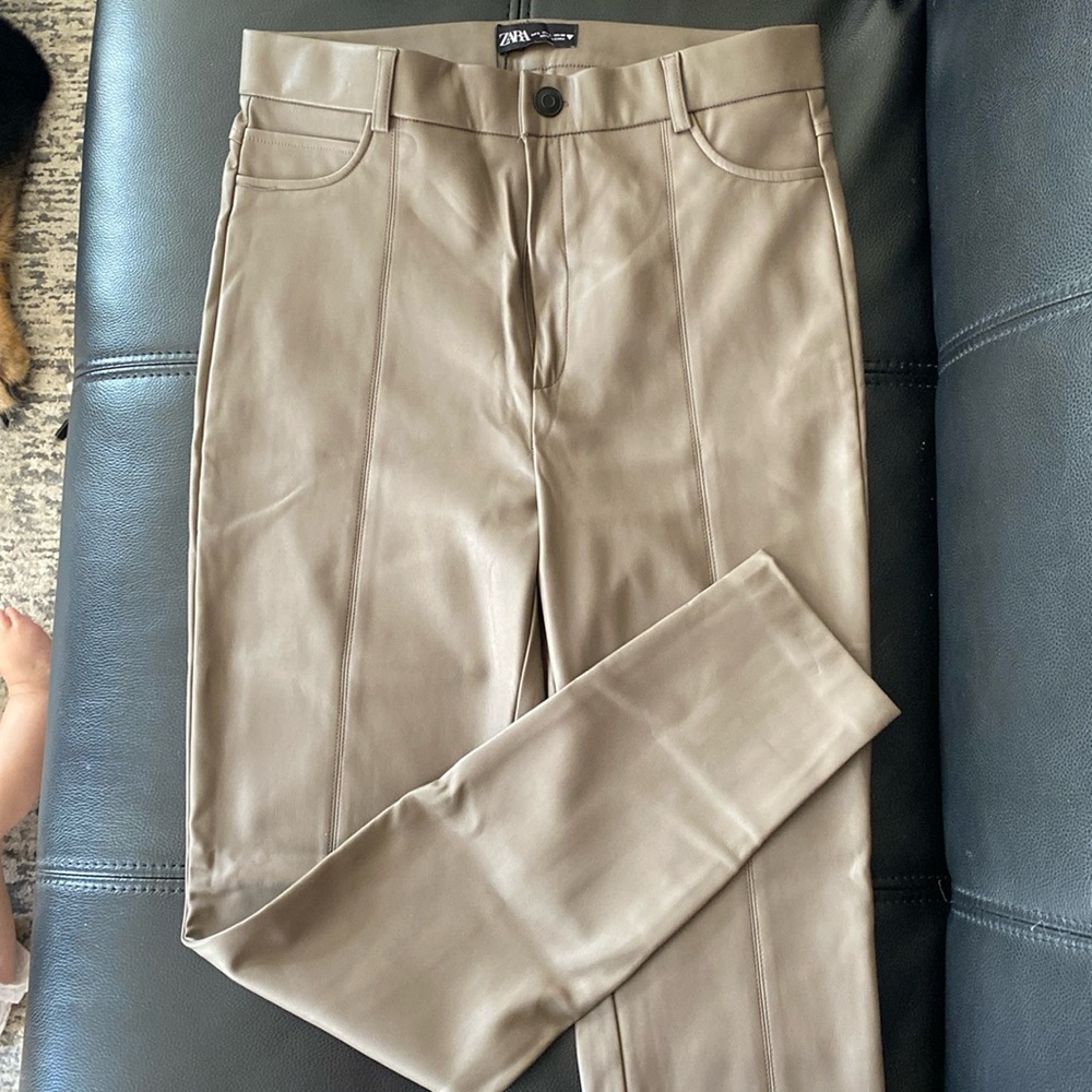 Zara leather leggings